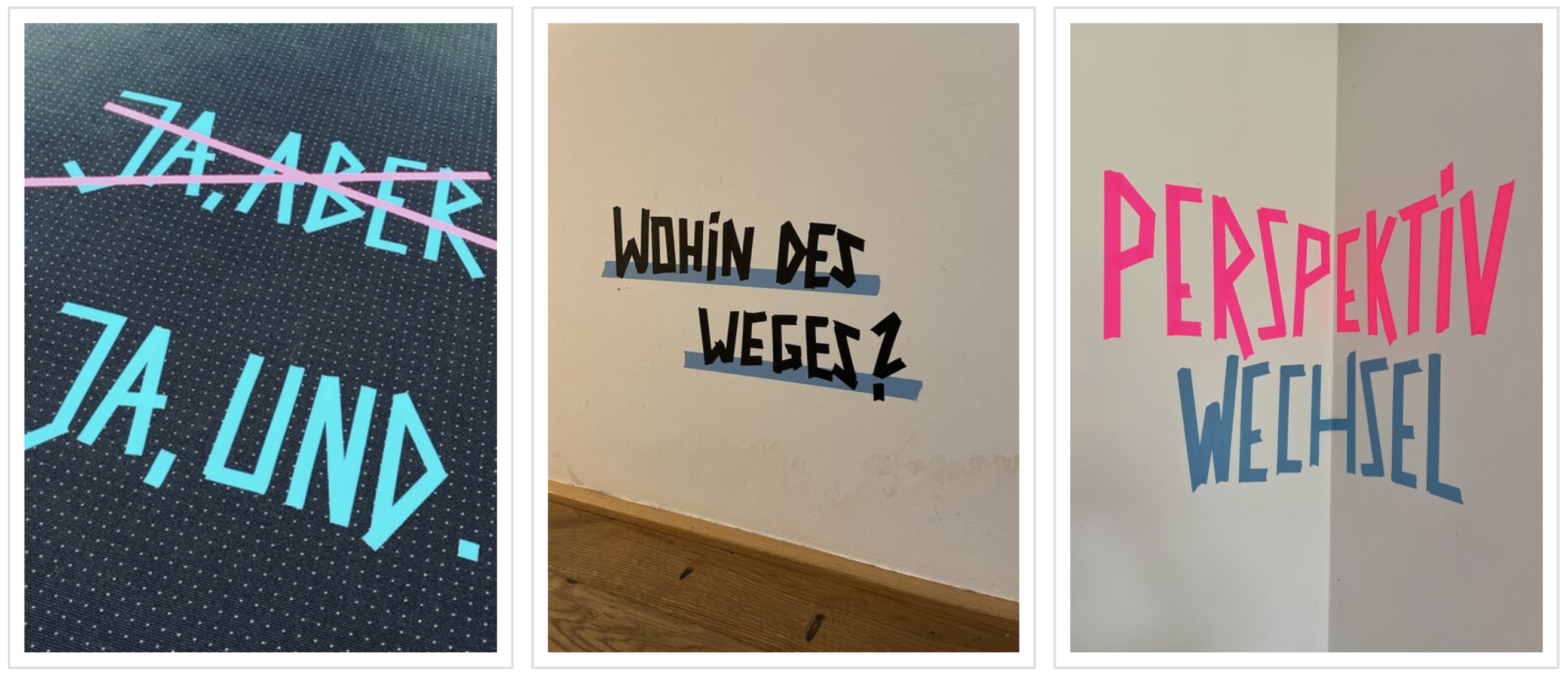 Tape-Schriftzüge und Perspektivwechsel